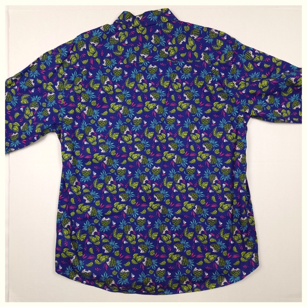 Men’s Alan Flusser Pineapple Print Long Sleeve Shirt NWOT